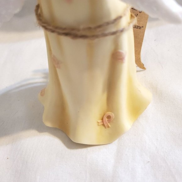 Faithful Guardians Healing Angel Ceramic Figurine, Breast Cancer Pink Ribbon - Picture 3 of 5